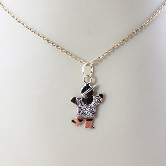 Vintage 14 Karat Yellow Gold and Diamond Boy Charm - Picture 9 of 9